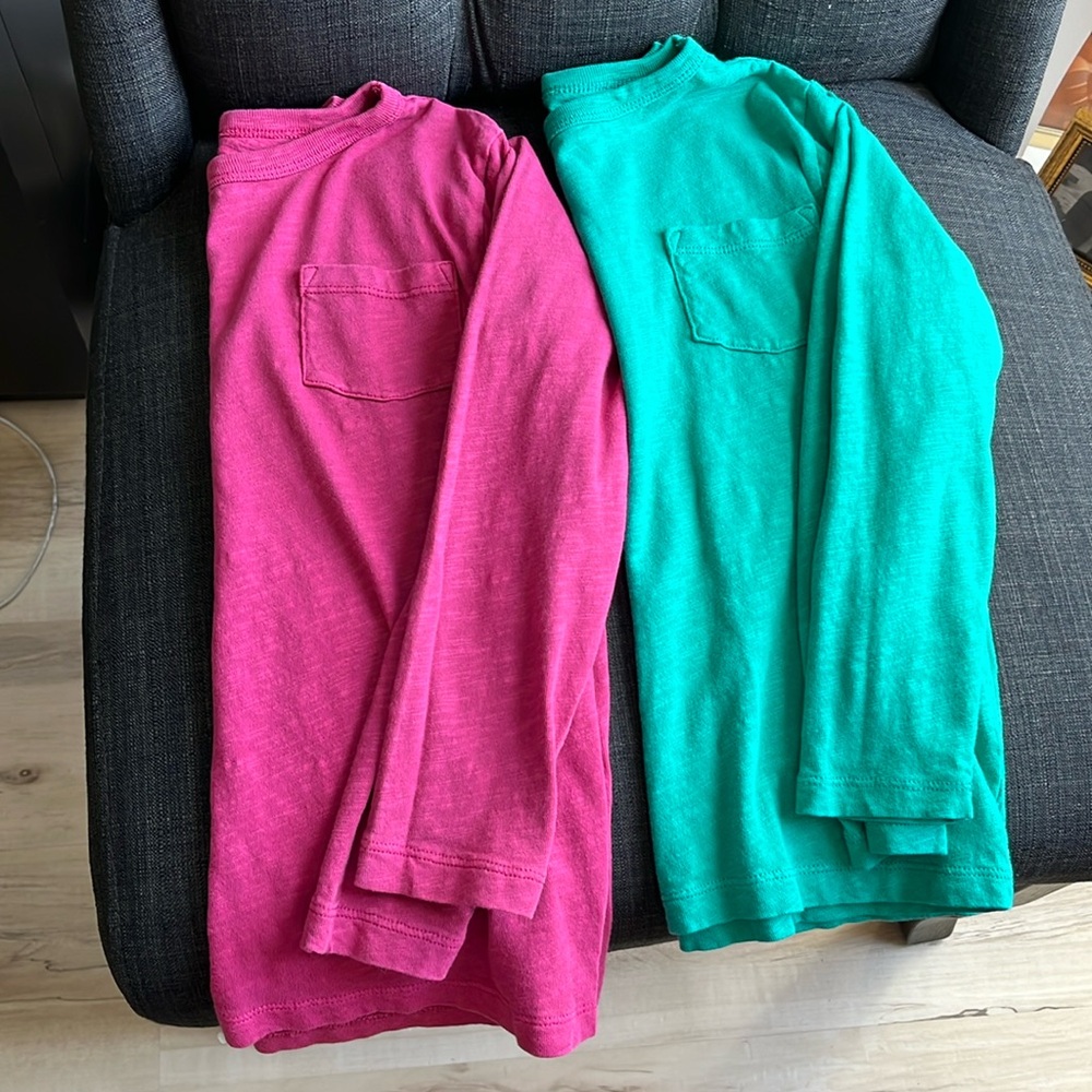 Crewcuts by J. Crew Long Sleeve Pocket Tees (2) Small (6-7)
